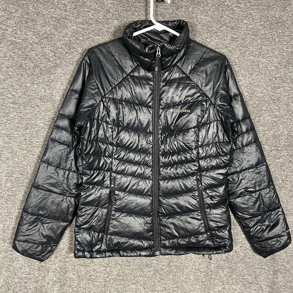 Columbia‎ Jacket Womens Small Black Omni-Heat 650 TurboDown Puffer Coat Warm